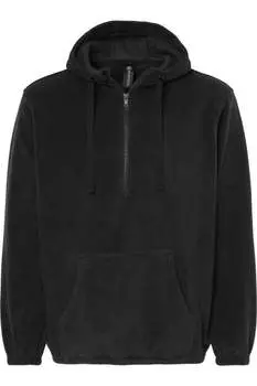 Флисовый свитер Burnside Polar с застежкой-молнией на четверть длины и капюшоном, черный