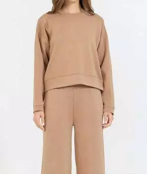 Флисовый свитер с круглым вырезом Cloud в цвете Caramel Vintage Havana