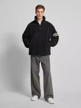 Флисовый свитер со спущенными плечами adidas Originals, черный