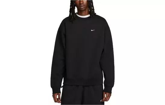 Флисовый свитер Solo Swoosh Crew Nike, черный