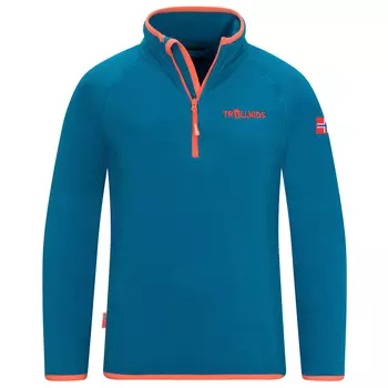 Флисовый свитер Trollkids Kid's Nordland Half Zip, цвет Atlantic Blue/Glow Orange
