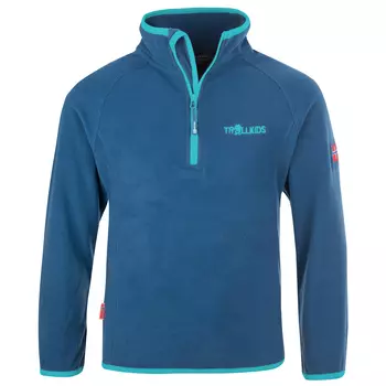 Флисовый свитер Trollkids Kid's Nordland Half Zip, цвет Midnight Blue/Dark Mint
