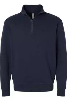 Флисовый свитер-унисекс Next Level с застежкой-молнией на четверть оборота, цвет midnight navy