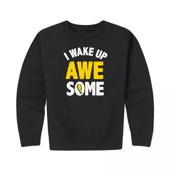 Флисовый свитшот Boy' Wake Up Awesome для мальчиков 8–20 лет Licensed Character, черный