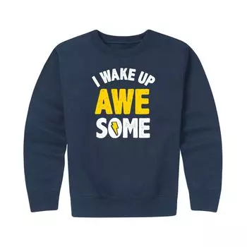 Флисовый свитшот Boy' Wake Up Awesome для мальчиков 8–20 лет Licensed Character, синий