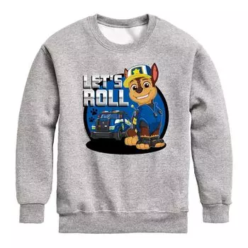 Флисовый свитшот Chase с рисунком Paw Patrol "Let's Roll" для мальчиков 8–20 лет Licensed Character, серый