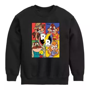Флисовый свитшот Chip N Dale Rescue Rangers для мальчиков 8–20 лет Disney Licensed Character, черный