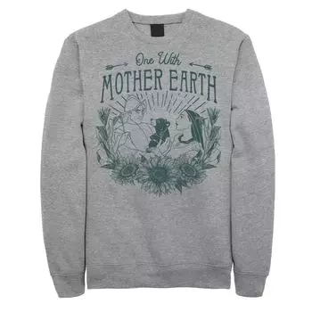 Флисовый свитшот Disney Pocahontas One With Mother Earth Licensed Character, серый