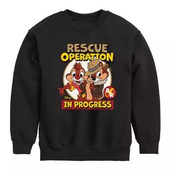 Флисовый свитшот для мальчиков 8–20 лет Disney Chip N Dale Rescue Operation Licensed Character, черный