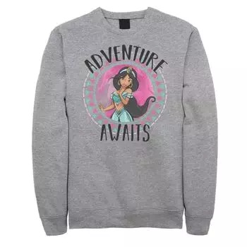 Флисовый свитшот Disney's Aladdin Jasmine «Adventure Awaits» Licensed Character, серый