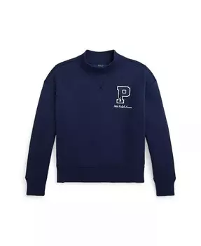 Флисовый свитшот Letterman для больших девочек Polo Ralph Lauren, синий