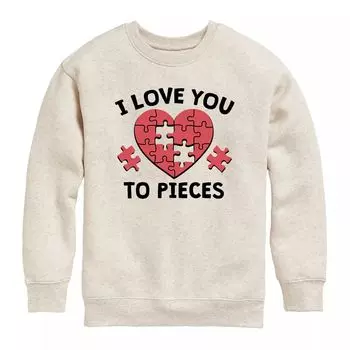 Флисовый свитшот Love You To Pieces Puzzle для мальчиков 8–20 лет Licensed Character