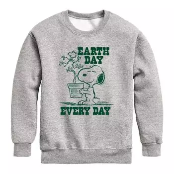 Флисовый свитшот на каждый день с рисунком Peanuts Earth Day для мальчиков 8–20 лет Licensed Character