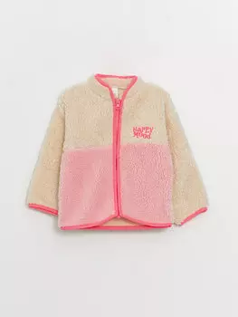 Флисовый свитшот на молнии для маленьких девочек с высоким воротником и цветными блоками LCW baby