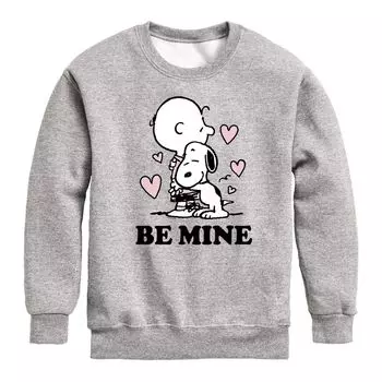 Флисовый свитшот Peanuts Be Mine Hug для мальчиков 8–20 лет Licensed Character, серый