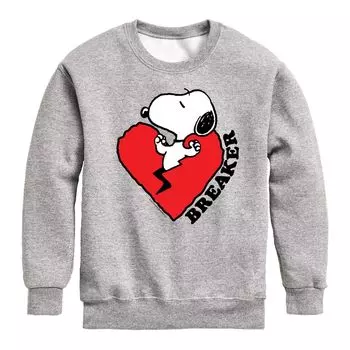 Флисовый свитшот Peanuts Heart Breaker для мальчиков 8–20 лет Licensed Character, серый