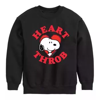 Флисовый свитшот Peanuts Heartthrob Snoopy для мальчиков 8–20 лет Licensed Character, черный