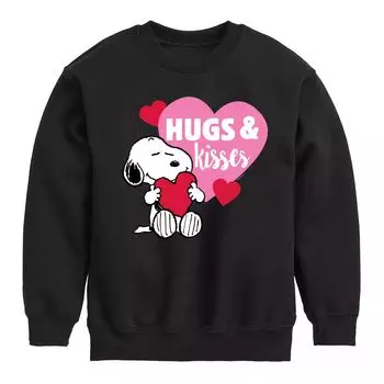 Флисовый свитшот Peanuts Hugs & Kisses для мальчиков 8–20 лет Licensed Character, черный