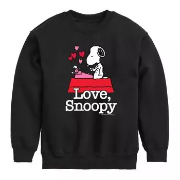 Флисовый свитшот Peanuts Love Snoopy для мальчиков 8–20 лет Licensed Character, черный