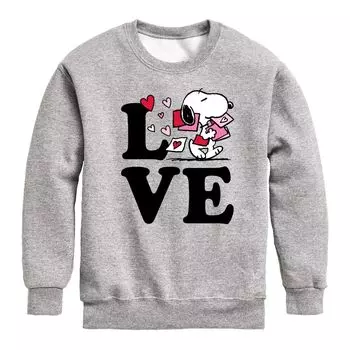Флисовый свитшот Peanuts Snoopy Love для мальчиков 8–20 лет Licensed Character, серый