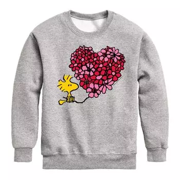 Флисовый свитшот Peanuts Woodstock Heart для мальчиков 8–20 лет Licensed Character, серый