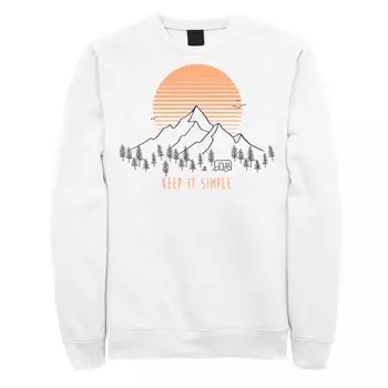 Флисовый свитшот с эскизом Keep It Simple Snowy Mountain Sunset, белый