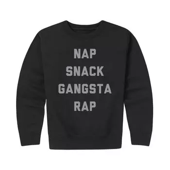 Флисовый свитшот с графическим рисунком для мальчиков 8–20 Nap Snack Gangsta Rap Licensed Character