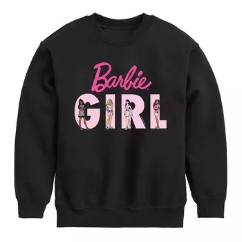 Флисовый свитшот с круглым вырезом для девочек 7–16 лет Barbie Barbie Girl Crew Licensed Character, черный