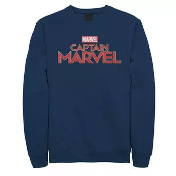 Флисовый свитшот с круглым вырезом и логотипом фильма «Captain Marvel» Licensed Character, темно-синий