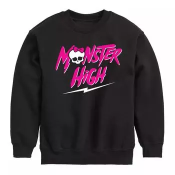 Флисовый свитшот с логотипом Monster High для мальчиков 8–20 лет Licensed Character, черный