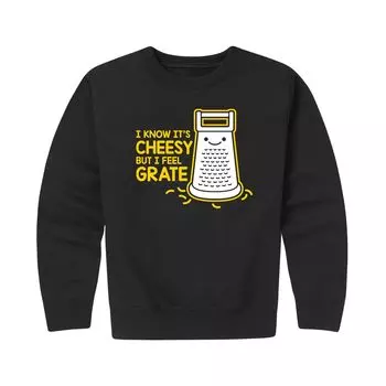 Флисовый свитшот с рисунком Cheesy But I Grate для мальчиков 8–20 лет Licensed Character