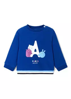 Флисовый свитшот с рисунком для маленьких мальчиков Jacadi Paris