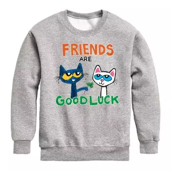 Флисовый свитшот с рисунком Pete The Cat Good L'uck для мальчиков 8–20 лет Licensed Character