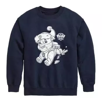 Флисовый свитшот с рождественским рисунком Nickelodeon Paw Patrol Rubble для мальчиков 8–20 лет Licensed Character, синий
