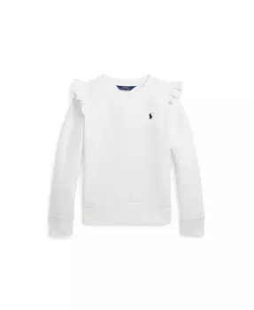 Флисовый свитшот с рюшами для больших девочек Polo Ralph Lauren Big Girls, белый