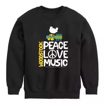 Флисовый свитшот Woodstock Peace Love Music для мальчиков 8–20 лет Licensed Character