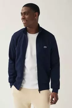 Флисовый топ на молнии Lacoste, синий