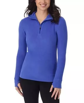 Флисовый топ с капюшоном и полумолнией до половины размера Petite Cuddl Duds, синий