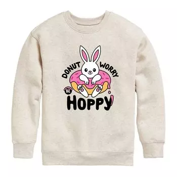 Флисовый топ с рисунком Donut Worry Be Hoppy для мальчиков 8–20 лет Licensed Character