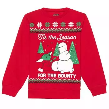 Флисовый воротник с круглым вырезом Mandalorian «Tis The Season For The Bounty» для мальчиков 8–20 лет Licensed Character