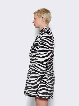 Флисовый жакет в стиле «песочные часы» VETEMENTS, цвет Zebra