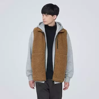 Флисовый жилет боа MUJI, верблюд