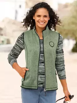 Флисовый жилет Casual Looks, цвет Eucalyptus-Schwarz-Gemustert