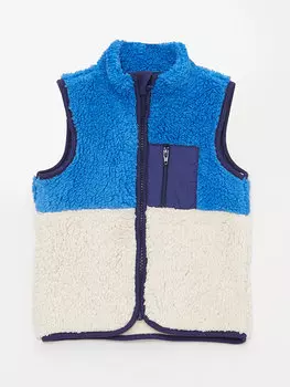 Флисовый жилет для маленьких мальчиков с воротником стойкой и цветными блоками LCW baby