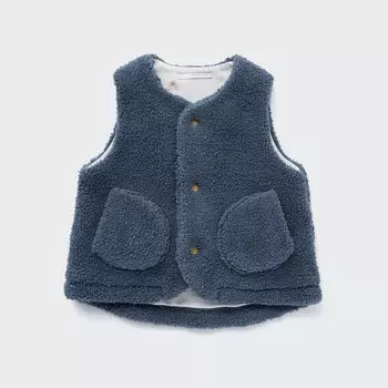 Флисовый жилет на ворсовой подкладке для малышей Uniqlo, синий