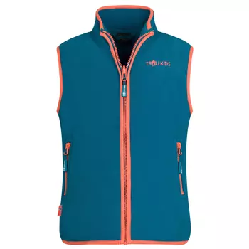 Флисовый жилет Trollkids Kid's Arendal Vest, цвет Atlantic Blue/Glow Orange