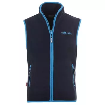 Флисовый жилет Trollkids Kid's Arendal Vest, цвет Navy/Light Blue