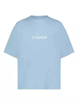FLNEUR logo-print Футболка, синий