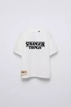 Флокированная футболка из очень ... ZARA, устрично-белый