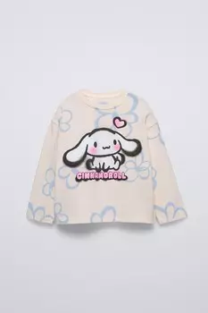Флокированная футболка «моя мелодия и корица» sanrio ZARA, экрю
